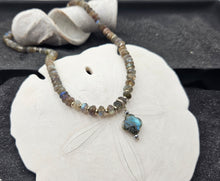 Quatrefoil Blue Flash Labradorite Necklace