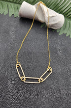 Pave Crystal Paper Clip Necklace
