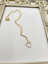 Pave Crystal Gold Petite Heart Necklace