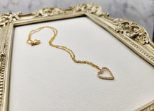 Pave Crystal Gold Petite Heart Necklace