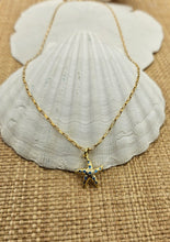 Minimalist Gold Paper Clip Pave Crystal Starfish Necklace