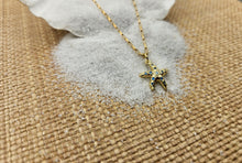 Minimalist Gold Paper Clip Pave Crystal Starfish Necklace