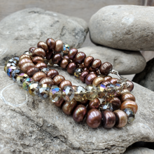 Chocolate Pearl Crystal Multi-Wrap Bracelet