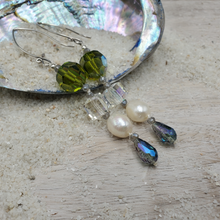 Crystal Pearl Labradorite Shoulder Sweeper Earrings