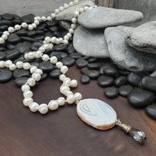 Pearl Blue Lace Agate Necklace