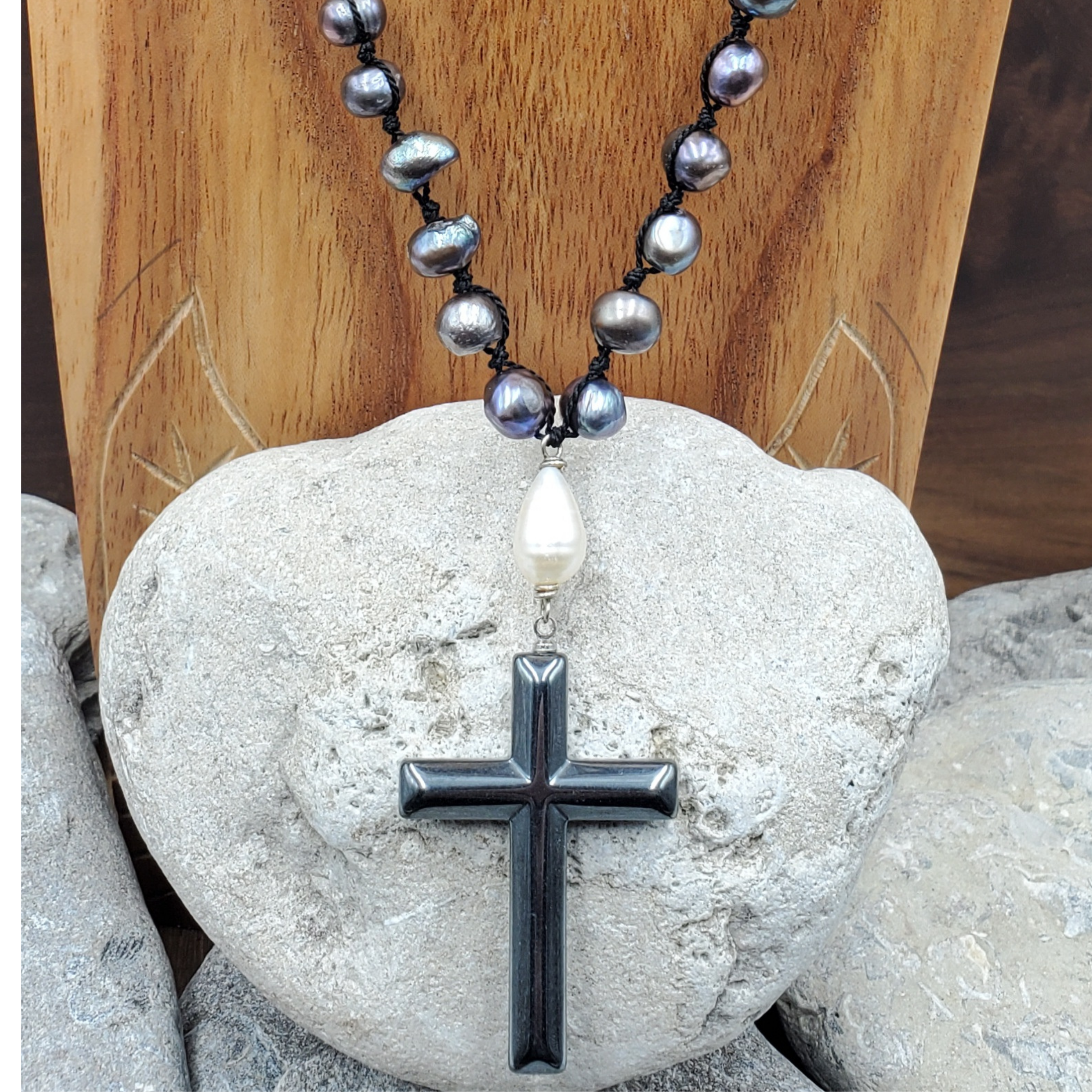 Hematite 2025 cross pendant